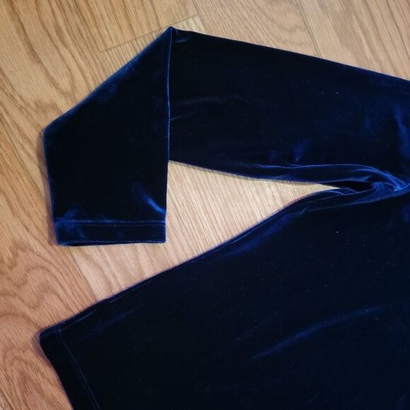 90's Vintage Crushed Velvet Long Sleeve Blouse - Picture 4 of 8